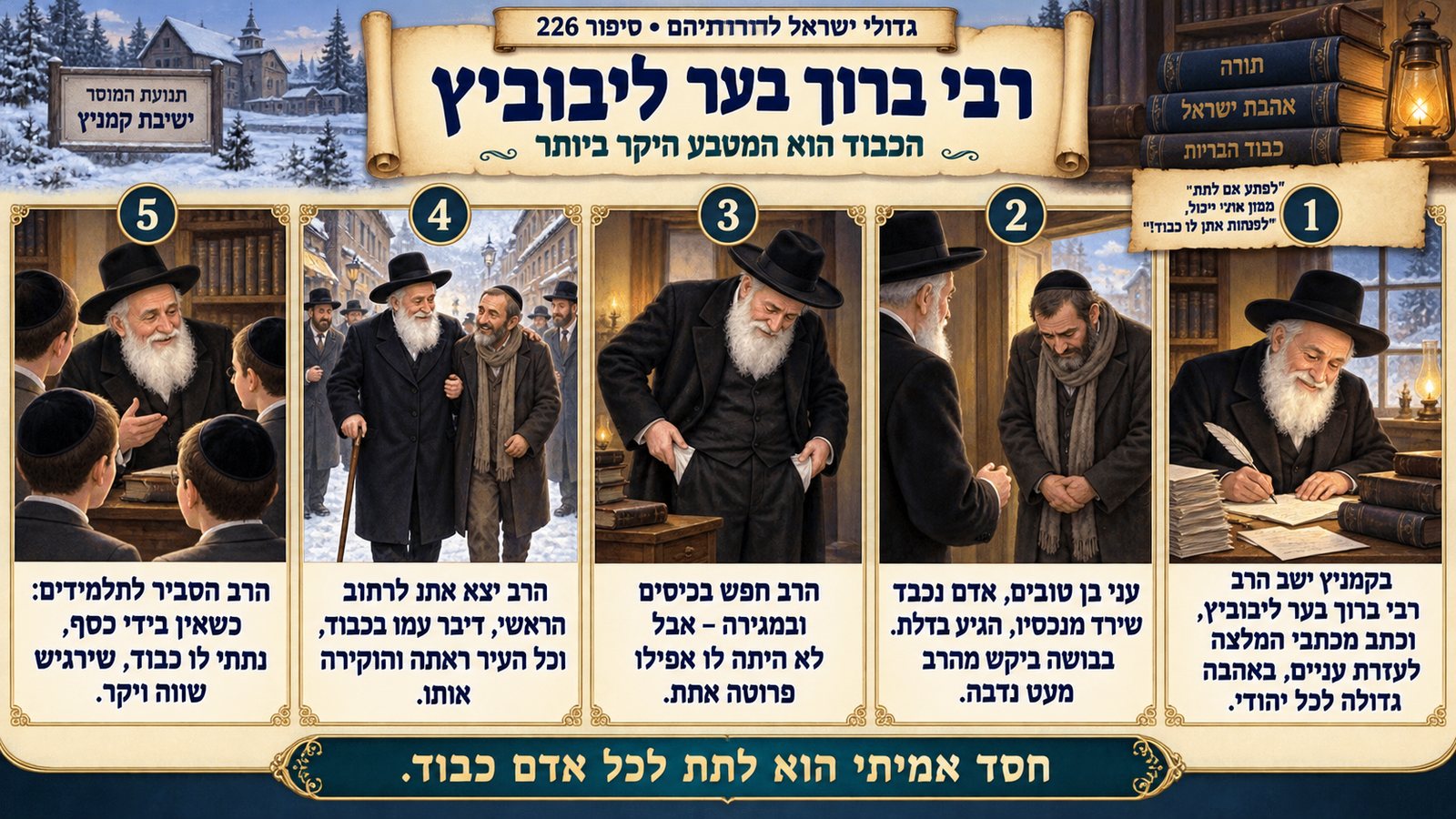 תמונת סיכום — תנועת המוסר: רבי ברוך בער ליבוביץ